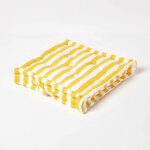 Coussin de sol jaune - grandes rayures - 50 x 50 cm - homescapes
