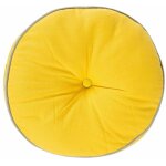 Coussin de sol rond jaune et gris � 43 cm - homescapes