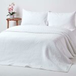 Homescapes - couvre - lit blanc matelass motif en relief - 260 x 260 cm