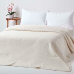 Homescapes - couvre - lit crme matelass motif en relief - 180 x 260 cm