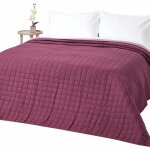 Homescapes - couvre - lit matelass bicolore & rversible en coton - violet & lavande - 200 x 200 cm