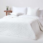 Homescapes couvre - lit en velours matelass crme  motif losanges, 200 x 200 cm