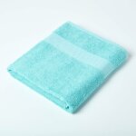 Drap de bain 100% coton bleu aqua, 100 x 150 cm - homescapes
