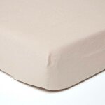 Homescapes drap - housse en lin lav� beige ? 140 x 190 cm