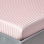 Homescapes - drap - housse ray� 140 x 200 cm 100 % coton �gyptien 330 fils coloris rose