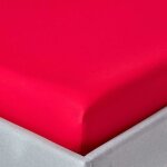 Homescapes drap - housse rouge 100% coton �gyptien 200 fils 160 x 200 cm