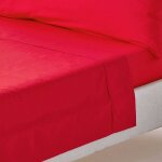 Drap plat uni 100% coton �gyptien 200 fils coloris rouge 180 x 290 cm - homescapes
