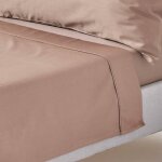 Homescapes drap plat uni 100% coton gyptien bio 400 fils marron 230 x 255 cm