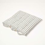 Galette de chaise capitonn�e rayures grises 40 x 40 cm - homescapes