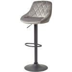 Homescapes - henley tabouret de bar r�glable en velours, gris