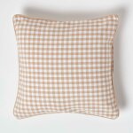 Housse de coussin beige � carreaux vichy, 45 x 45 cm - homescapes