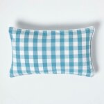 Housse de coussin � grands carreaux vichy bleu, 30 x 50 cm - homescapes