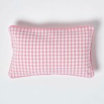 Homescapes housse de coussin rose � carreaux vichy, 30 x 50 cm