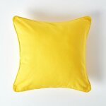 Housse de coussin uni jaune, 30 x 30 cm - homescapes