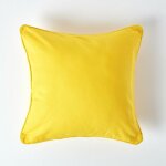 Housse de coussin uni jaune, 45 x 45 cm - homescapes