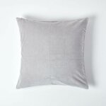 Housse de coussin en velours gris clair, 40 x 40 cm - homescapes