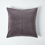 Housse de coussin en velours gris fonc�, 40 x 40 cm - homescapes