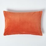 Housse de coussin en velours orange, 30 x 50 cm - homescapes