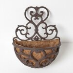Homescapes - jardinire murale en fonte avec base en fibres de coco