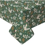 Homescapes - nappe de no�l for�t festive en coton, 137 x 229 cm