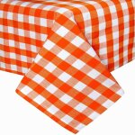 Homescapes - nappe de table  grands carreaux vichy en coton orange, 137 x 228 cm