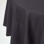 Nappe de table ronde en coton unie noir - 178 cm - homescapes