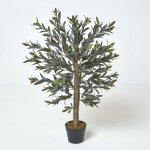 Olivier artificiel vert en pot, 90 cm - homescapes