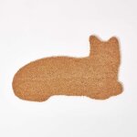 Homescapes - paillasson en fibres naturelles de coco en forme de chat, 75 cm