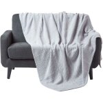 Plaid ou jet� de canap� halden gris � motif chevrons en coton, 150 x 200 cm - homescapes