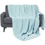 Plaid ou jeté de canapé halden turquoise à motif chevrons en coton, 225 x 255 cm - homescapes Plaid ou jeté de canapé halden turquoise à motif chevrons en coton, 225 x 255 cm - homescapes