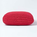 Homescapes - pouf en tricot carr� rouge tr�s grand