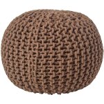Homescapes - pouf en tricot rond chocolat Homescapes - pouf en tricot rond chocolat