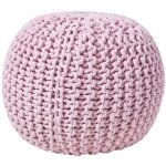 Homescapes - pouf en tricot rond coloris rose pastel 35 x 40 cm