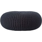 Homescapes pouf en tricot rond noir tr�s grand