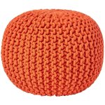 Homescapes - pouf en tricot rond orange Homescapes - pouf en tricot rond orange