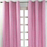 Homescapes rideaux ?illets � grands carreaux vichy rose, lot de 2, 117 x 137 cm