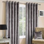 Homescapes - rideaux  ?illets en velours martel pais gris clair - 228 x 137cm