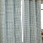 Homescapes - rideaux vichy bleu  ?illets 100% coton 137 x 182 cm