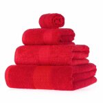 Homescapes serviette 100% coton - rouge - lot 4 serviettes