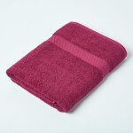 Serviette de bain 100% coton bordeaux, 70 x 130 cm - homescapes