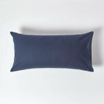 Taie d'oreiller coton �gyptien bleu marine - 200 fils - 50x90cm - homescapes