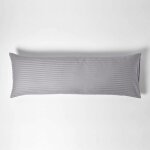 Taie de traversin en coton �gyptien 330 fils gris 50 x 140 cm - homescapes