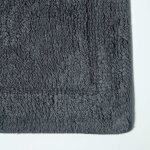Tapis de salle de bain et tapis contour wc en coton gris - homescapes