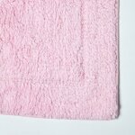 Tapis de salle de bain et tapis contour wc en coton rose poudr� - homescapes