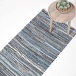 Homescapes - tapis de couloir denim bleu en jeans recyclés - 66 x 200 cm Homescapes - tapis de couloir denim bleu en jeans recyclés - 66 x 200 cm