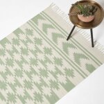 Homescapes - tapis kilim en coton vert turin, 90 x 150 cm