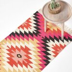 Homescapes - tapis kilim en laine � motif g�om�trique multicolore - jakarta - 66 x 200 cm