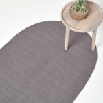 Homescapes tapis ovale tiss� � plat en coton gris, 50 x 80 cm
