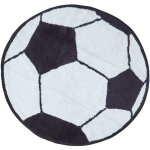 Homescapes - tapis rond en coton ballon de foot, 120 cm Homescapes - tapis rond en coton ballon de foot, 120 cm