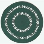 Tapis rond tiss� � plat en coton ajour� vert anglais, 70 cm - homescapes